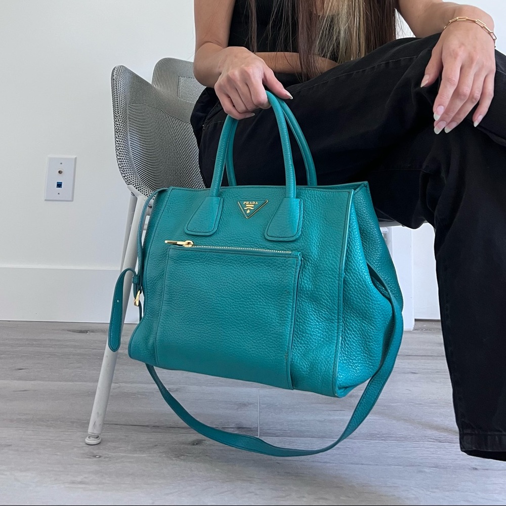 PRADA Vitello Daino leather bag in Turquoise